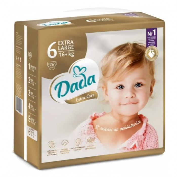 Подгузники детские Dada Extra Care, размер 6 (16+ кг), 26 шт - 